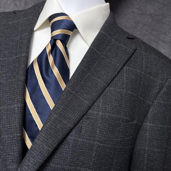Jos A Bank Reserve ETHOMAS Sport Coat 42R Tailored Check Italy Wool Cashmere